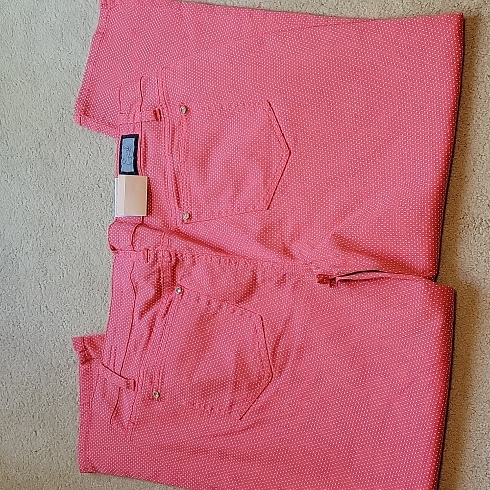 Earl Jeans Polka Dot Jeans 12 Pink White New - Picture 5 of 5